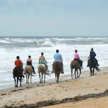 promenade à cheval sur la plage St Malo