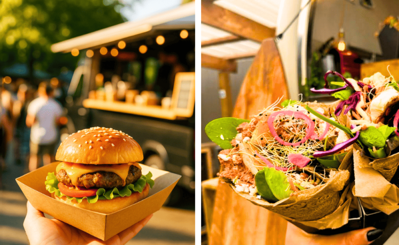 Résidence de tourisme vue mer à Saint-Malo 27 Deux food trucks aux propositions de recettes différentes : burgers et galettes revisités pour encore plus de saveurs et de gourmandise